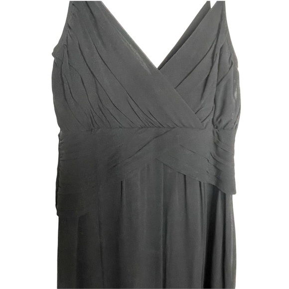 Theory Layna Bonita Black Silk Chiffon Spaghetti Strap MIDI Dress 0 - Picture 3 of 13